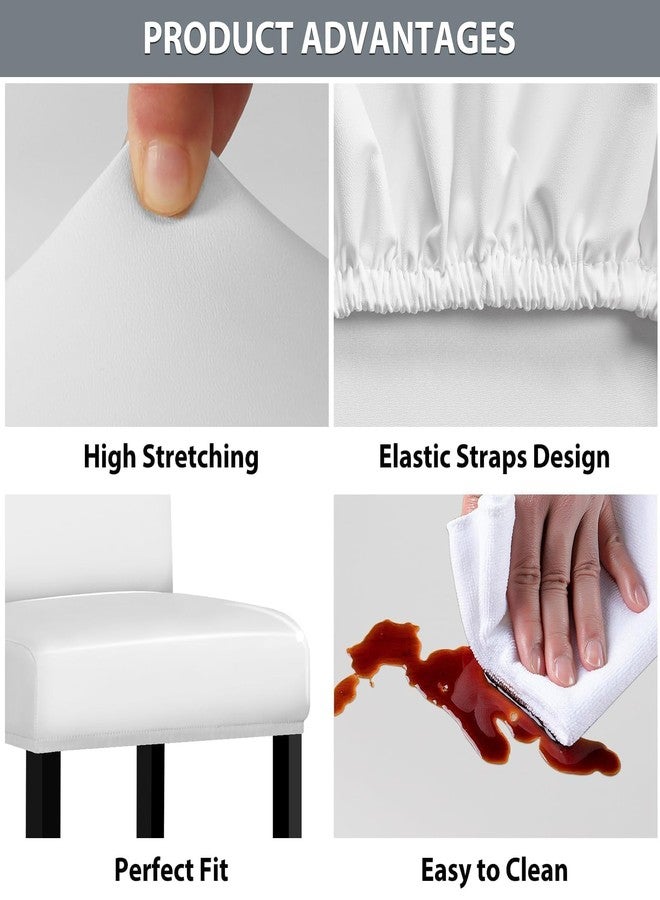 Lebaley غطاءان لكراسي البار من ليبالي، عبوة من قطعتين، مع مساند ظهر، مصنوعان من جلد البولي يوريثان المطاطي المقاوم للماء، مناسبان لكراسي البار ذات الارتفاع المناسب للطاولات المرتفعة (14-17 بوصة)، قابلان للإزالة والغسل، مناسبان للمطابخ والحانات والمقاهي، لون أبيض - Image 5